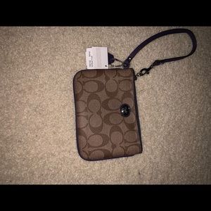 Coach wristlet purple and khaki